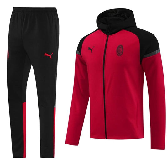 24/25 AC Milan Red/Black Hoodie Tracksuit