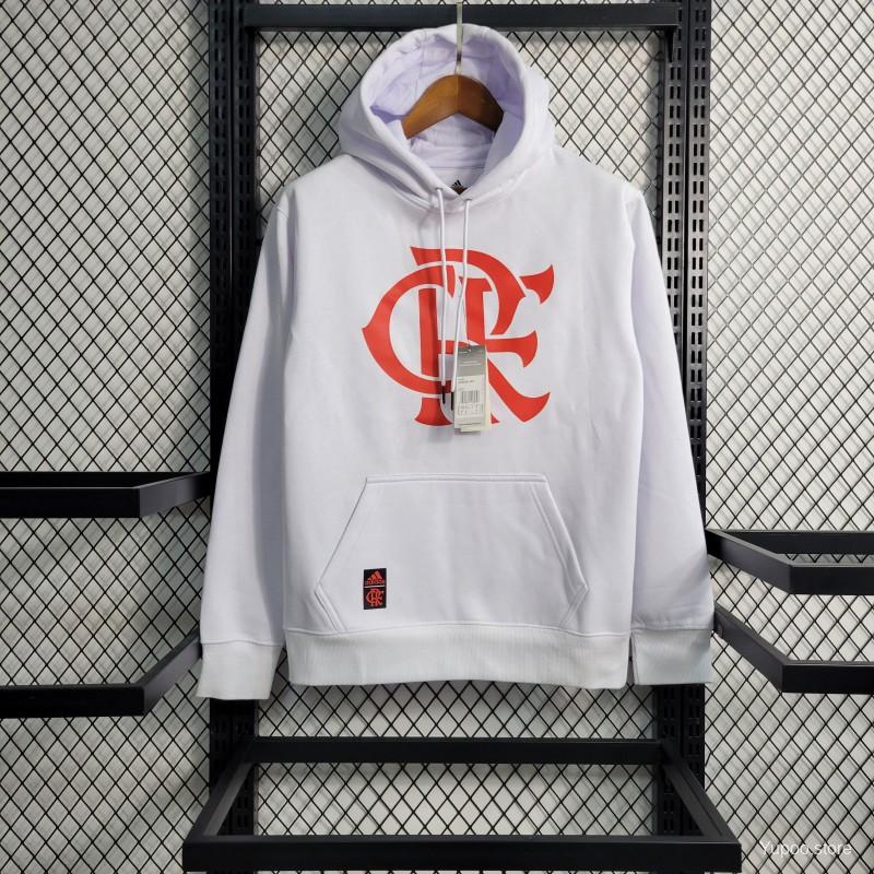 FLAMENGO WHITE PULLOVER HOODIE 23/24