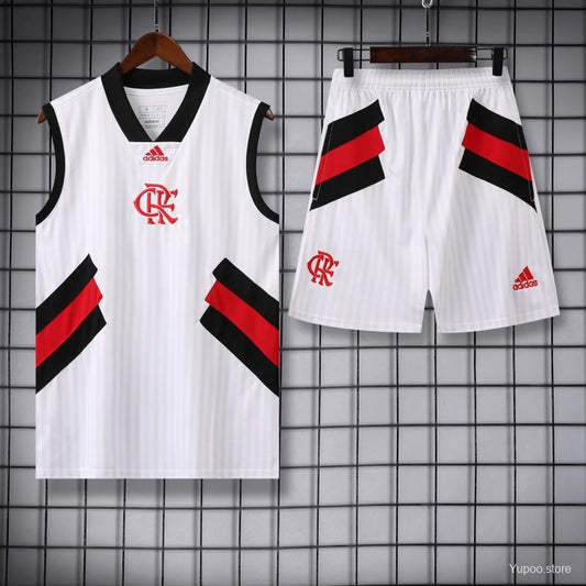 23/24 WHITE FLAMENGO VEST + SHORTS