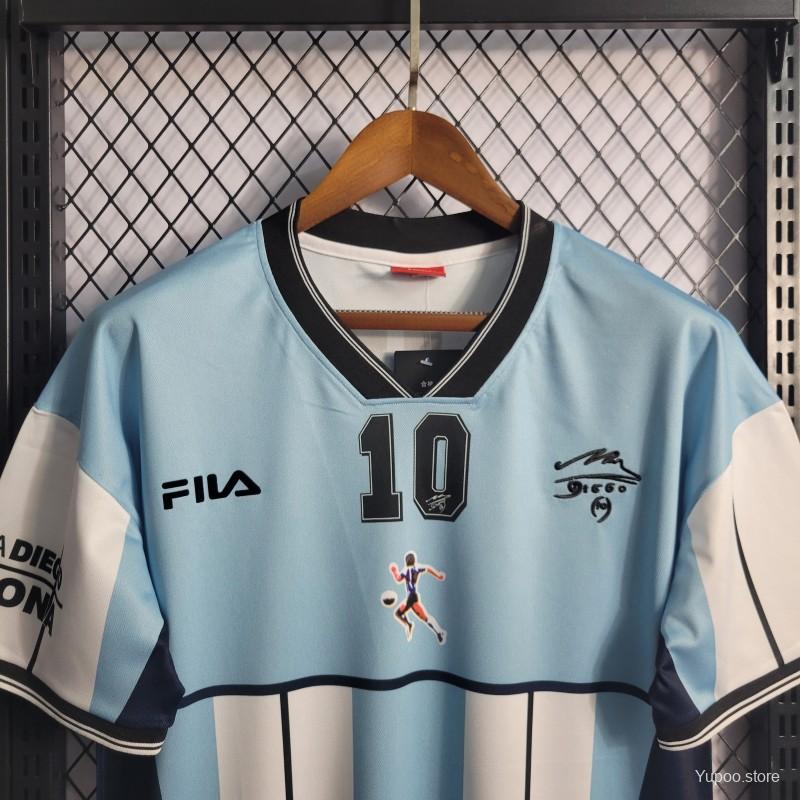 ARGENTINA RETRO 2001 MARADONA COMMEMORATIVE EDITION JERSEY