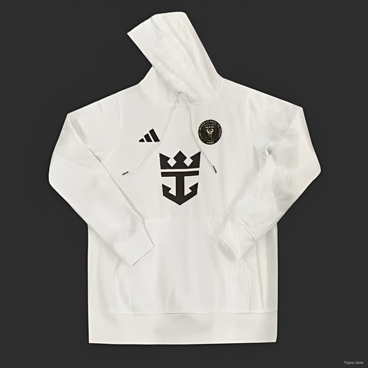 INTER MIAMI WHITE HOODIE WITH MESSI SIGNATURE 23/24