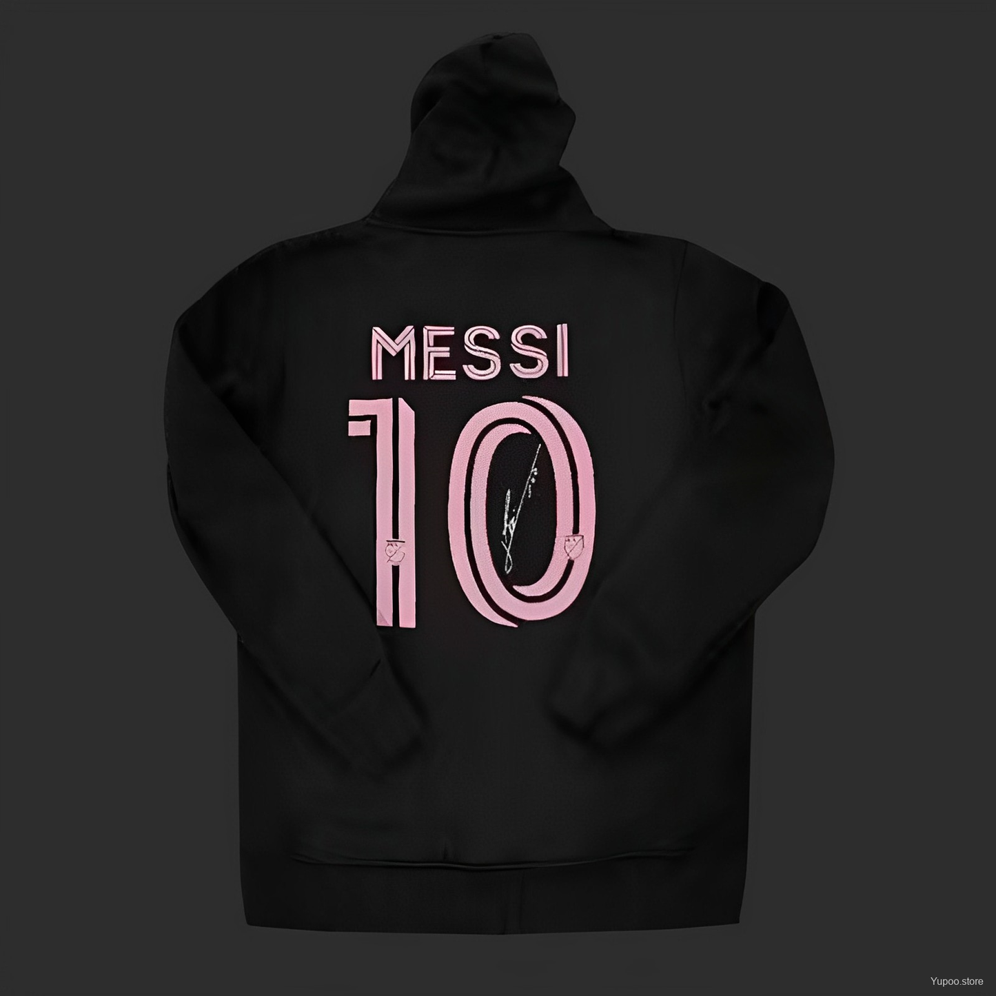 INTER MIAMI BLACK HOODIE + MESSI SIGNATURE