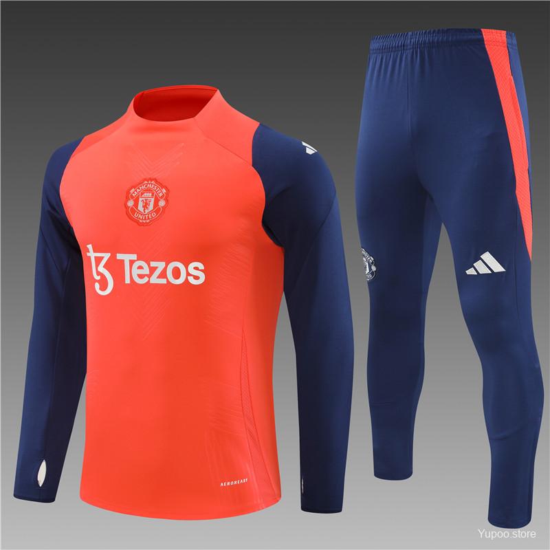 24/25 Manchester United Orange/Navy Tracksuit